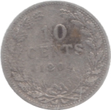 1904 NERTHERLANDS SILVER 10 CENTS - SILVER WORLD COINS - Cambridgeshire Coins