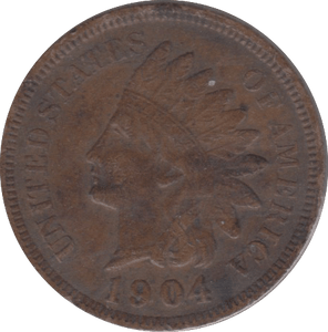 1904 ONE CENT USA INDIAN HEAD CENT - WORLD COINS - Cambridgeshire Coins
