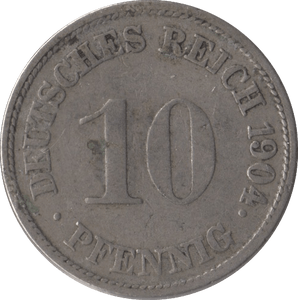 1904 SILVER 10 PFENNIG GERMANY - SILVER WORLD COINS - Cambridgeshire Coins