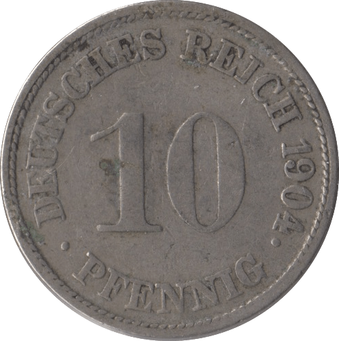 1904 SILVER 10 PFENNIG GERMANY - SILVER WORLD COINS - Cambridgeshire Coins
