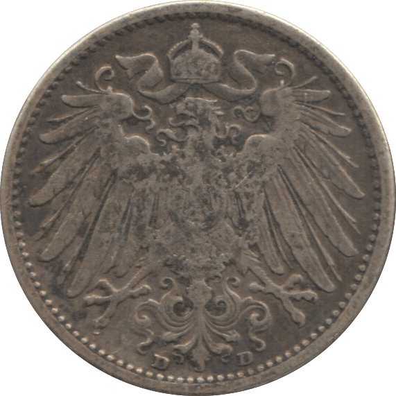 1904 SILVER ONE MARK GERMANY - WORLD SILVER COINS - Cambridgeshire Coins