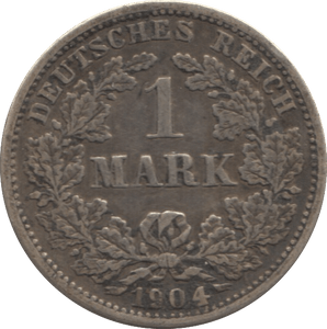1904 SILVER ONE MARK GERMANY - WORLD SILVER COINS - Cambridgeshire Coins