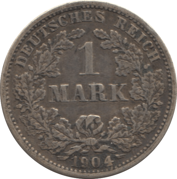 1904 SILVER ONE MARK GERMANY - WORLD SILVER COINS - Cambridgeshire Coins