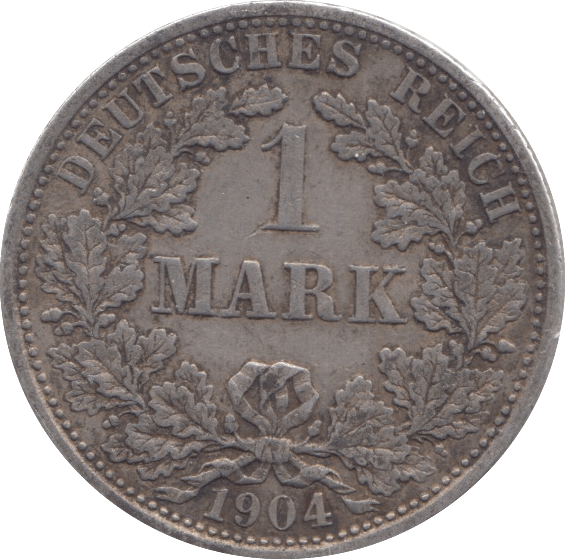 1904 SILVER ONE MARK GERMANY - WORLD SILVER COINS - Cambridgeshire Coins