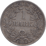 1904 SILVER ONE MARK GERMANY - WORLD SILVER COINS - Cambridgeshire Coins