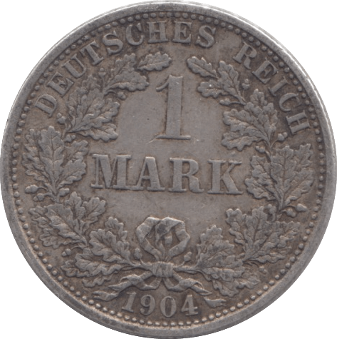 1904 SILVER ONE MARK GERMANY - WORLD SILVER COINS - Cambridgeshire Coins