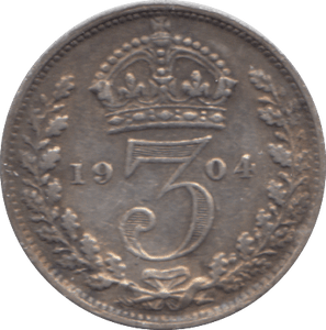 1904 SILVER THREEPENCE ( FINE ) - Threepence - Cambridgeshire Coins