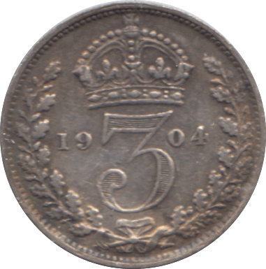 1904 SILVER THREEPENCE ( FINE ) - Threepence - Cambridgeshire Coins