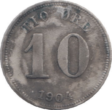 1904 SWEDEN SILVER 10 ORE - SILVER WORLD COINS - Cambridgeshire Coins