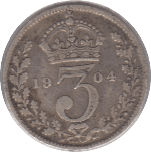 1904 THREEPENCE ( FINE ) 6 - Threepence - Cambridgeshire Coins
