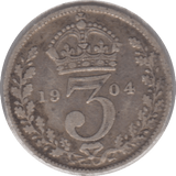 1904 THREEPENCE ( FINE ) 6 - Threepence - Cambridgeshire Coins