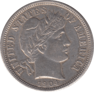 1904 USA ONE DIME - WORLD COINS - Cambridgeshire Coins