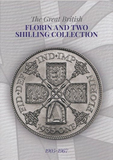 1905 - 1967 GREAT BRITISH FLORIN TWO SHILLING COIN HUNT COLLECTORS ALBUM - Coin Album - Cambridgeshire Coins