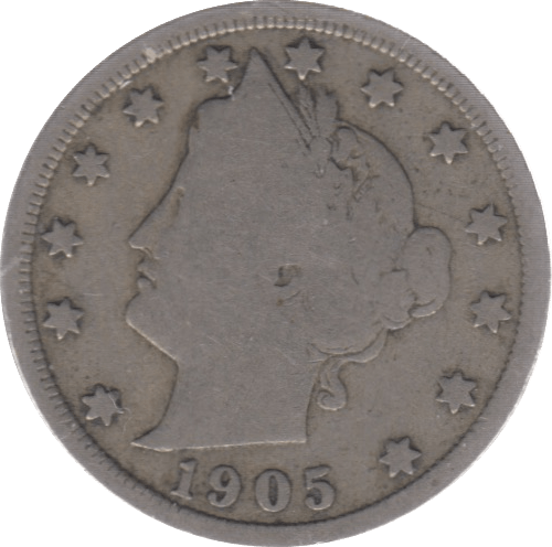 1905 5 CENTS USA - WORLD COINS - Cambridgeshire Coins