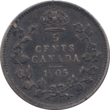 1905 CANADA SILVER 5 CENTS - SILVER WORLD COINS - Cambridgeshire Coins
