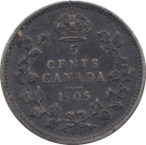 1905 CANADA SILVER 5 CENTS - SILVER WORLD COINS - Cambridgeshire Coins