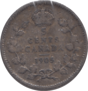 1905 CANADA SILVER 5 CENTS - WORLD SILVER COINS - Cambridgeshire Coins