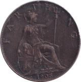 1905 FARTHING ( AUNC ) - Farthing - Cambridgeshire Coins