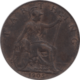 1905 FARTHING ( EF ) 1 - Farthing - Cambridgeshire Coins