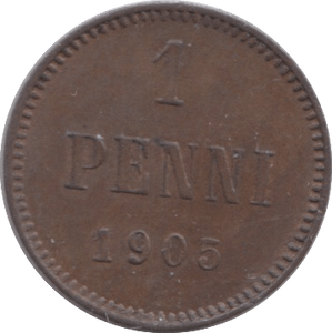 1905 FINLAND 1 PENNI - WORLD COINS - Cambridgeshire Coins