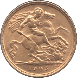 1905 GOLD HALF SOVEREIGN ( AUNC ) - Half Sovereign - Cambridgeshire Coins