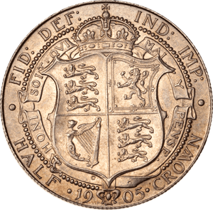 1905 HALFCROWN ( AUNC ) SCARCE EDWARD VII - Halfcrown - Cambridgeshire Coins