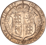 1905 HALFCROWN ( AUNC ) SCARCE EDWARD VII - Halfcrown - Cambridgeshire Coins