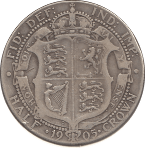 1905 HALFCROWN ( F ) SCARCE DATE EDWARD VII B - HALFCROWN - Cambridgeshire Coins