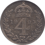 1905 MAUNDY FOURPENCE ( UNC ) - Maundy Coins - Cambridgeshire Coins