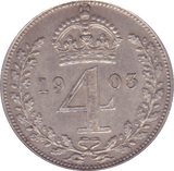 1905 MAUNDY FOURPENCE ( UNC ) - Maundy Coins - Cambridgeshire Coins