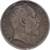 1905 SILVER 1 RUPEE HOLED INDIA - WORLD SILVER COINS - Cambridgeshire Coins