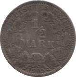 1905 SILVER HALF MARK GERMANY - SILVER WORLD COINS - Cambridgeshire Coins