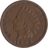 1905 SILVER ONE CENT USA - SILVER WORLD COINS - Cambridgeshire Coins
