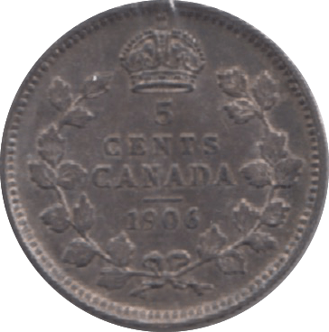 1906 CANADA SILVER 5 CENTS - WORLD SILVER COINS - Cambridgeshire Coins