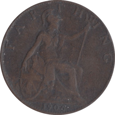 1906 FARTHING ( FINE ) - Farthing - Cambridgeshire Coins