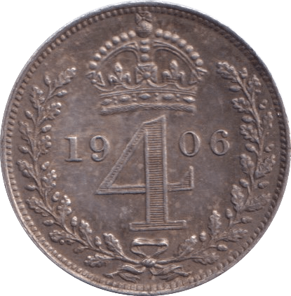 1906 FOURPENCE ( AUNC ) - Fourpence - Cambridgeshire Coins