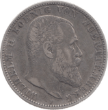 1906 GERMANY SILVER 2 MARKS - SILVER WORLD COINS - Cambridgeshire Coins