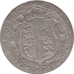 1906 HALFCROWN ( FINE ) - Halfcrown - Cambridgeshire Coins