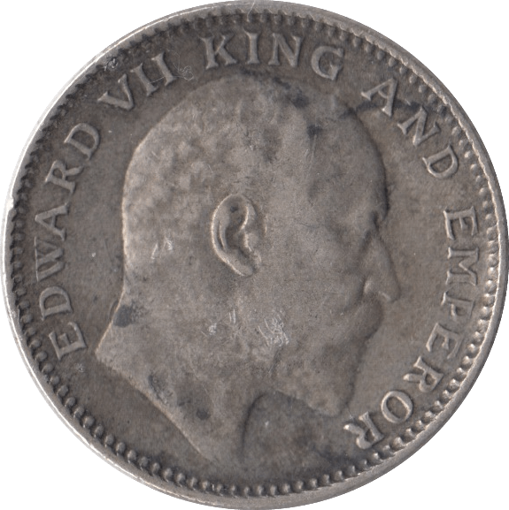 1906 INDIA SILVER 1/2 RUPEE - SILVER WORLD COINS - Cambridgeshire Coins