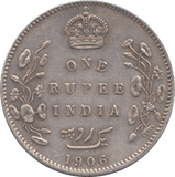 1906 INDIAN SILVER ONE RUPEE - SILVER WORLD COINS - Cambridgeshire Coins