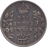 1906 INDIAN SILVER ONE RUPEE - SILVER WORLD COINS - Cambridgeshire Coins