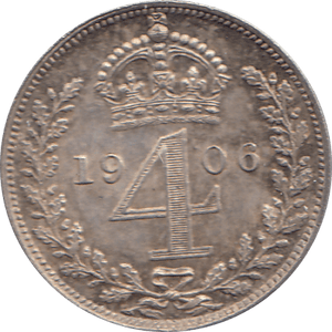 1906 MAUNDY FOURPENCE ( UNC ) - Maundy Coins - Cambridgeshire Coins