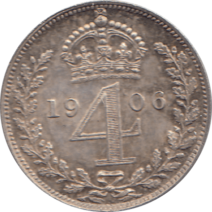 1906 MAUNDY FOURPENCE ( UNC ) - Maundy Coins - Cambridgeshire Coins