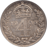 1906 MAUNDY FOURPENCE ( UNC ) - Maundy Coins - Cambridgeshire Coins