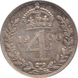 1906 MAUNDY FOURPENCE ( UNC ) - Maundy Coins - Cambridgeshire Coins