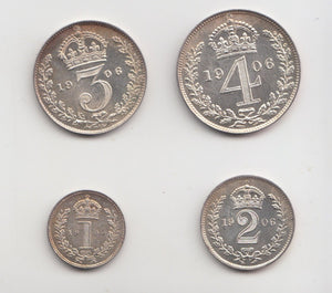 1906 MAUNDY SET EDWARD VII - Maundy Set - Cambridgeshire Coins