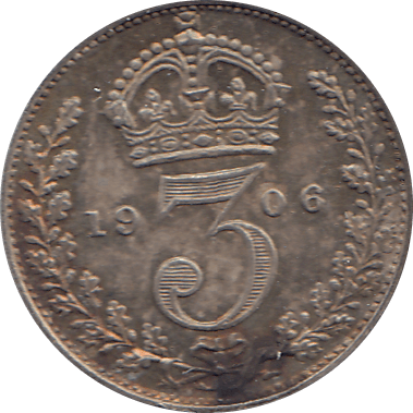 1906 MAUNDY THREEPENCE ( UNC ) - Maundy Coins - Cambridgeshire Coins