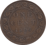1906 ONE CENT CANADA - WORLD COINS - Cambridgeshire Coins