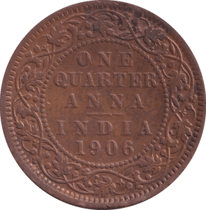1906 ONE QUARTER ANNA INDIA - WORLD COINS - Cambridgeshire Coins