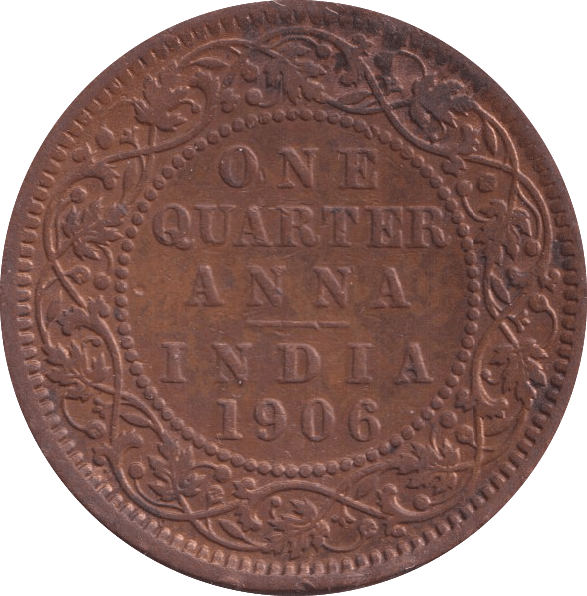 1906 ONE QUARTER ANNA INDIA - WORLD COINS - Cambridgeshire Coins